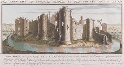 Image of The West View of Grismond Castle, in the County of Monmouth