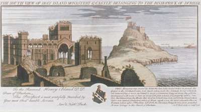 Image of The South View of Holy Island Monastery & Castle, Belonging to the Bishoprick of Durham