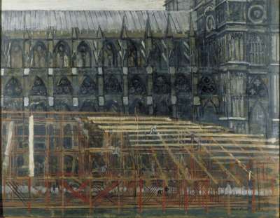 Image of Constructing Stands Outside Westminster Abbey