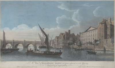 Image of A View of Westminster Bridge, with parts adjacent as in the Year 1747