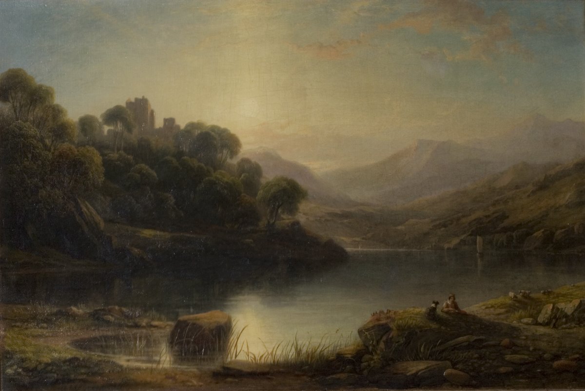 Image of Landscape with Lake and Shepherd