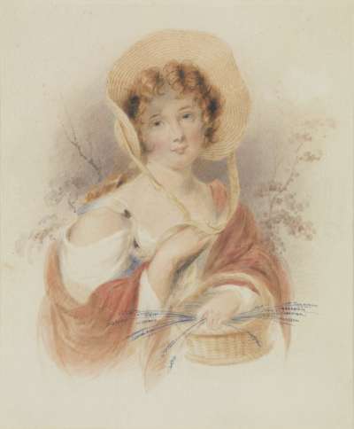 Image of Girl with a Bonnet and Basket