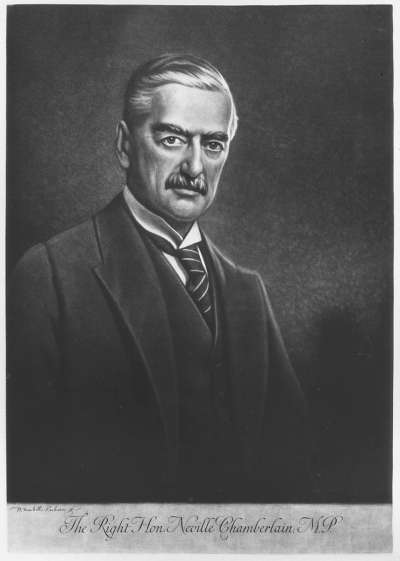 Image of Arthur Neville Chamberlain (1869-1940) Chancellor of the Exchequer; Prime Minister
