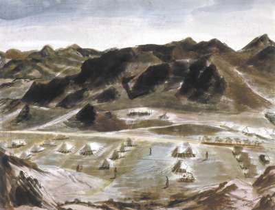Image of Base Camp of the Anti-Locust Mission, Jedda 1944