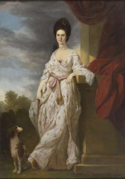 Image of Portrait of a Lady with a Dog (possibly Susannah Wombwell (née Rawlinson; d1816), wife of Sir George Wombwell, 1st Baronet)