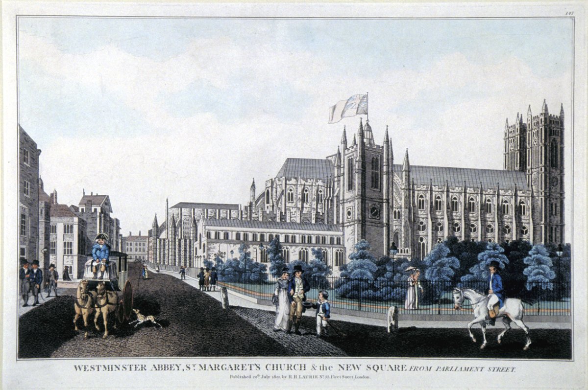 Image of Westminster Abbey, St. Margaret’s Church & the New Square from Parliament Street