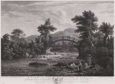 Image of A View in the Island of Jamaica, of the Bridge crossing the Carabitta River, on the Estate of William Beckford Esq. [4]