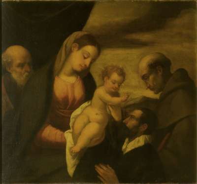 Image of Madonna and Child with St Francis, St Joseph and a Donor