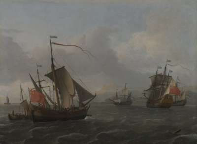 Image of Two English Ships and a Dutch Ship