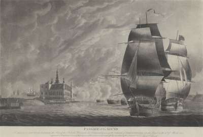 Image of The British Fleet Passing the Castle of Cronenbergh into the Sound, 30 March 1801