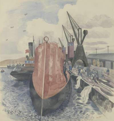 Image of French Submarine “La Creole” in Swansea Dock 1940