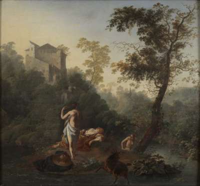Image of Landscape with Three Bathers and a Goat