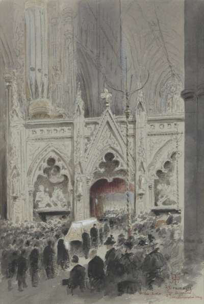 Image of The Funeral of Gladstone: the Coffin Passing Choirscreens, 28 May 1898
