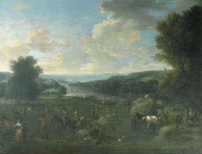 Image of View of the Severn Valley with Haymaking and Figures
