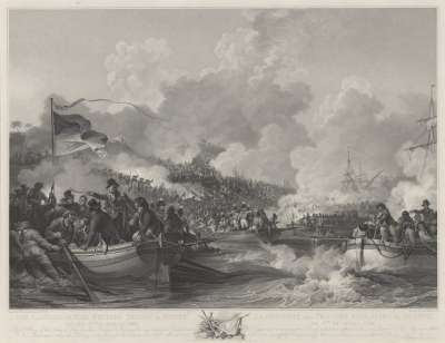 Image of The Landing of the British Troops in Egypt on the 8th of  March 1801 / La Descente des Troupes Anglaises en Egypte le 8me de Mars 1801