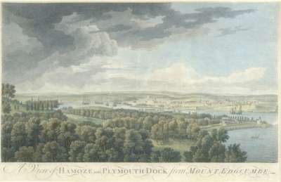 Image of A View of Hamoze and Plymouth Dock from Mount Edgcumbe