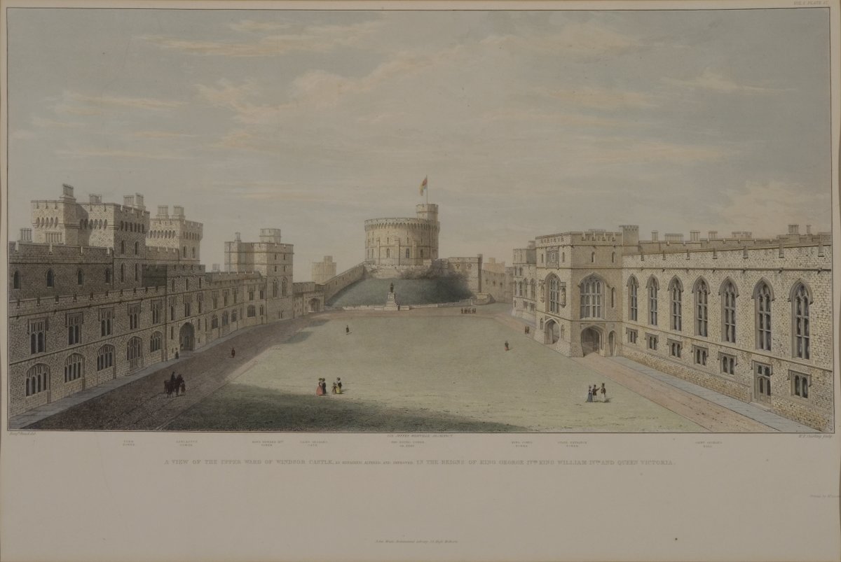 Image of A View of the Upper Ward of Windsor Castle, as repaired, altered and improved in the Reigns of King George IV, King William IV and Queen Victoria