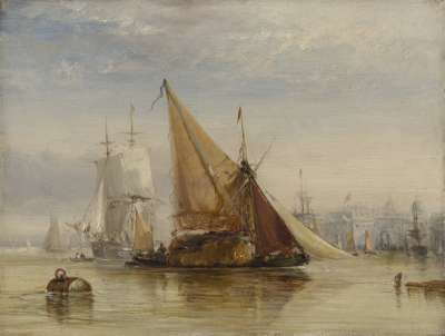 Image of Shipping off Royal Navy Hospital, Greenwich