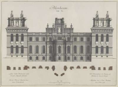 Image of The East front of Blenheim House drawn Orthographically