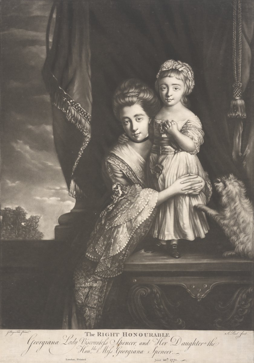 Image of The Right Honourable Georgiana Lady Viscountess Spencer, and her Daughter the Honourable Miss Georgiana Spencer