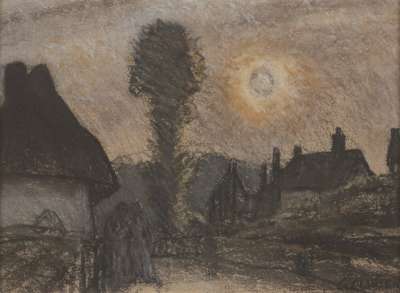 Image of Sunset over a Village