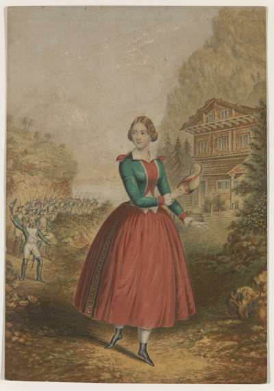 Image of Swiss Peasant Girl and Army