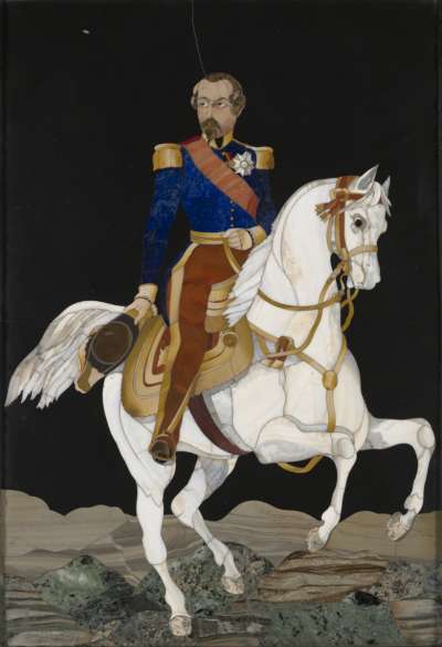 Image of Emperor Napoléon III (1808-1873) on a White Charger