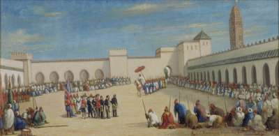 Image of An English Embassy before the Sultan at Fez