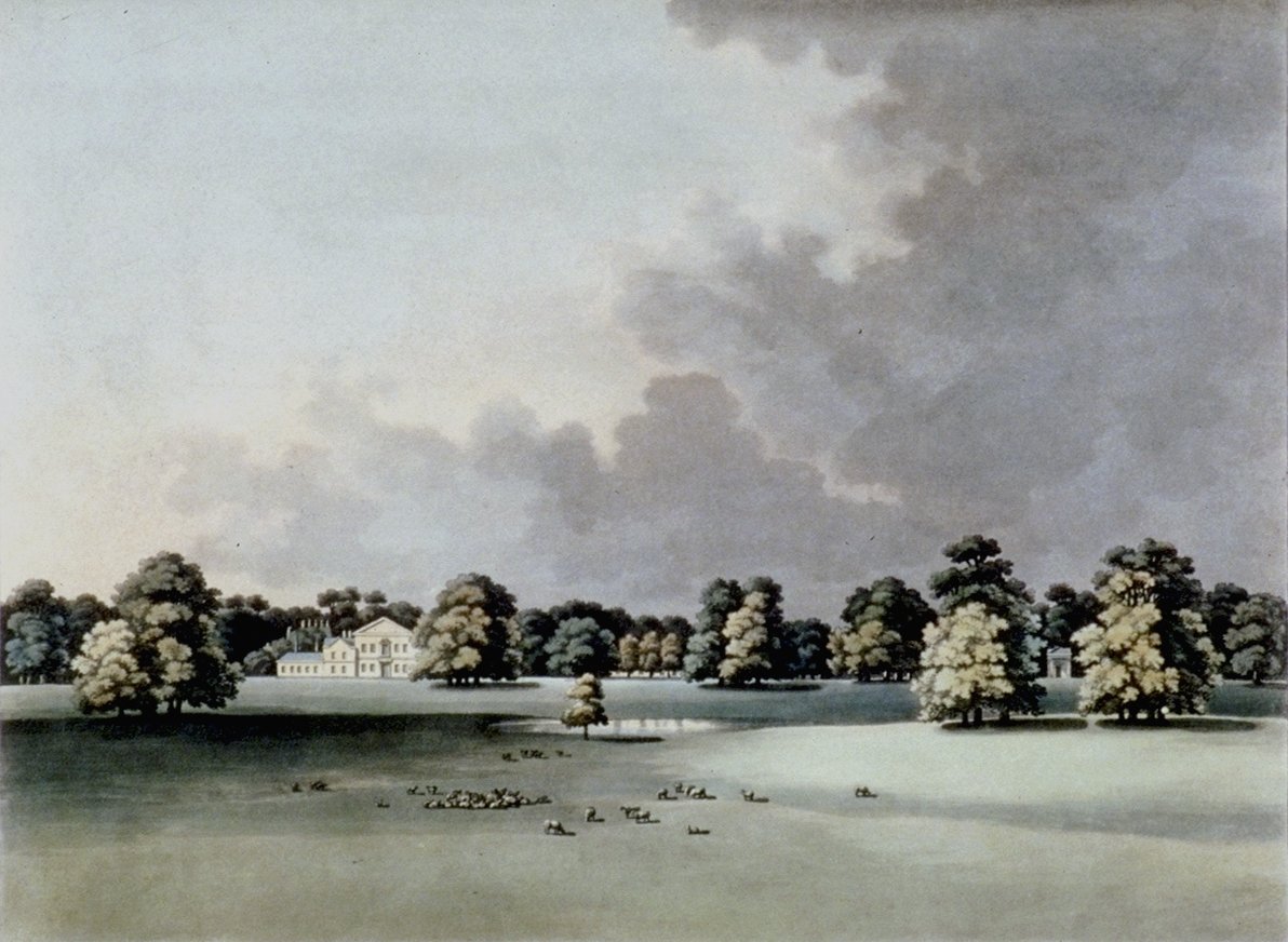 Image of A View in Kew Gardens of the Queen’s Lodge Taken from the Temple of Victory