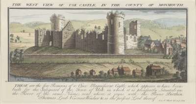 Image of The West View of Usk Castle, in the County of Monmouth