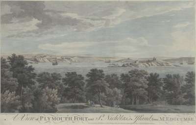 Image of A View of Plymouth Fort and St. Nicholas’s Island, from Mount Edgcumbe