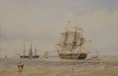 Image of Seascape with Shipping off a Coast