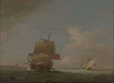 Image of English Men-o-War and Other Shipping off Coast
