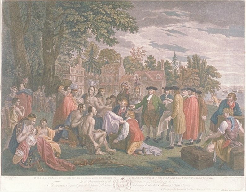 Image of William Penn’s Treaty with the Indians, when he founded the Province of Pensylvania [sic] in North America, 1681