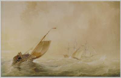 Image of Seascape with Shipping in Rough Sea