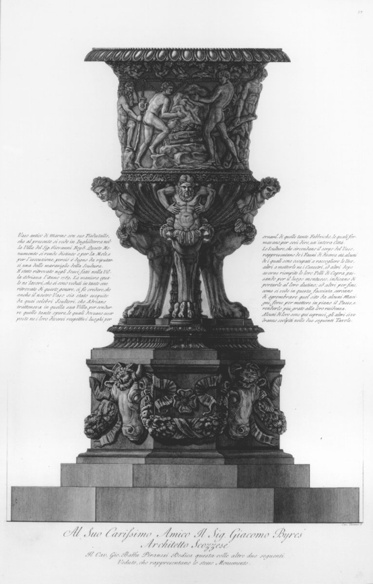 Image of Vaso Antico di Marmo con suo Piedestallo, che al Presente si Vede in Inghilterra nella Villa del Sig. Giovanni Boyd