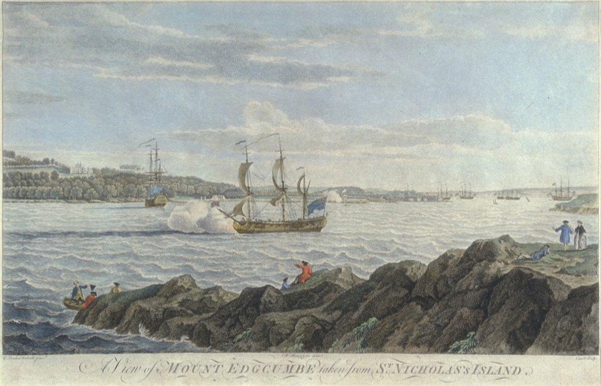 Image of A View of Mount Edgcumbe taken from St. Nicholas’s Island