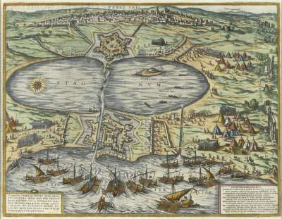 Image of The Ottoman Fleet Attacking Tunis at La Goulette, 1574