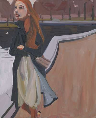 Image of Red-Haired Woman in the Park