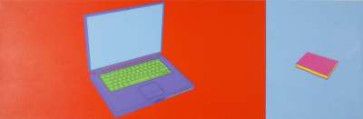 Image of untitled [lap-top computer and book]