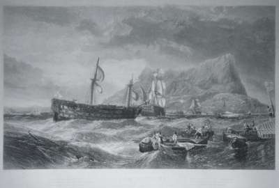 Image of The “Victory” Towed into Gibraltar after the Battle of Trafalgar