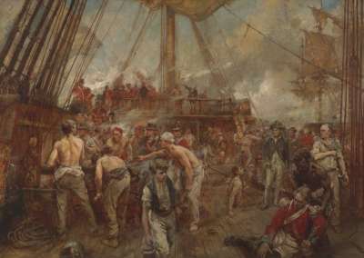 Image of The Scene on Deck of HMS “Victory” during the Battle of Trafalgar [?]