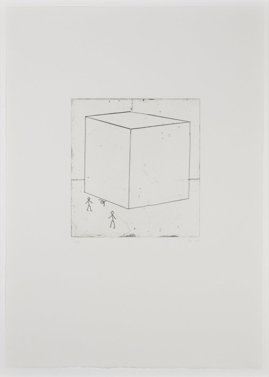 Image of Untitled (Figure trapped under square)