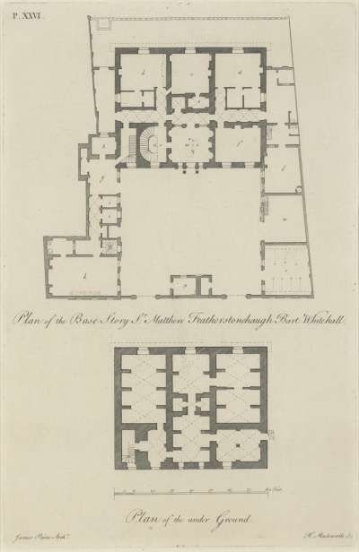 Image of Plan of the Base Story S:r Matthew Featherstonehaugh Bart. Whitehall; Plan of the Under Ground [Dover House]