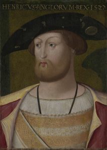 painting of a man, head turned to the left, in Tudor costume