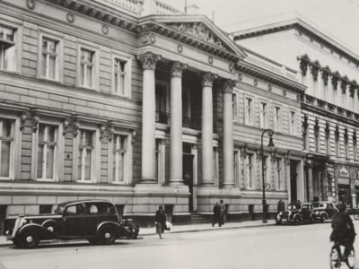 A black-and-white photograph of the exterior of the British Embassy in Berlin taken in 1935