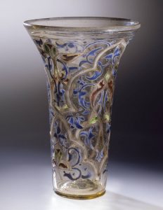 Painted glass beaker