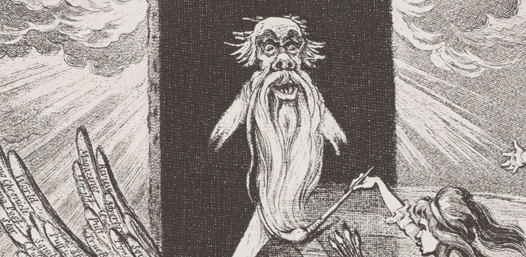 A close-up of a black and white print depicting the hoax of a masters' secret